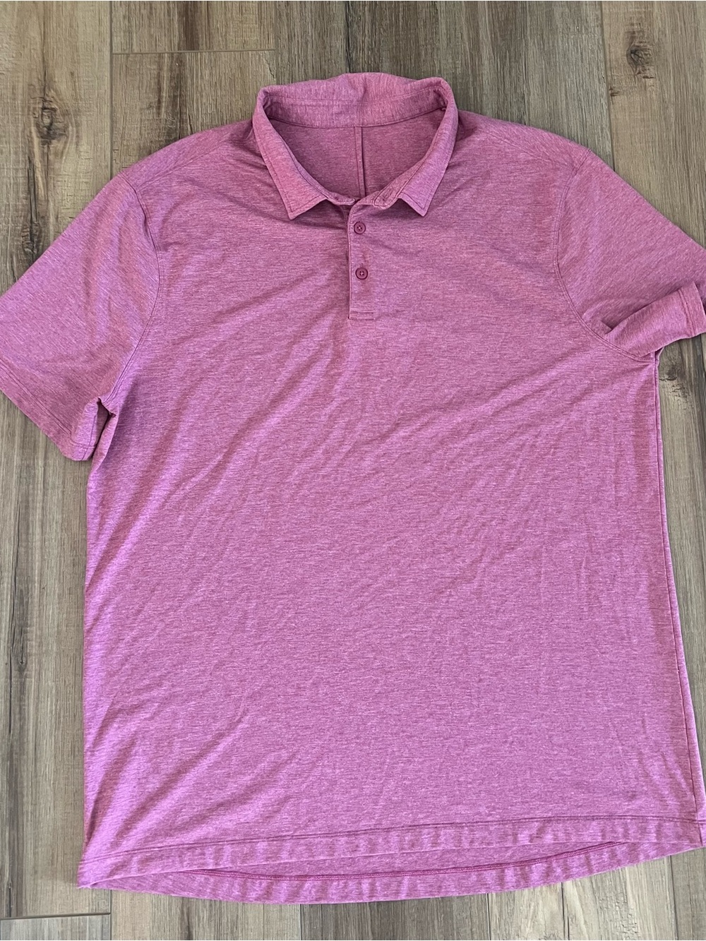 Lululemon Men's Evolution Polo Shirt Short Sleeve Heather Pink Purple XL